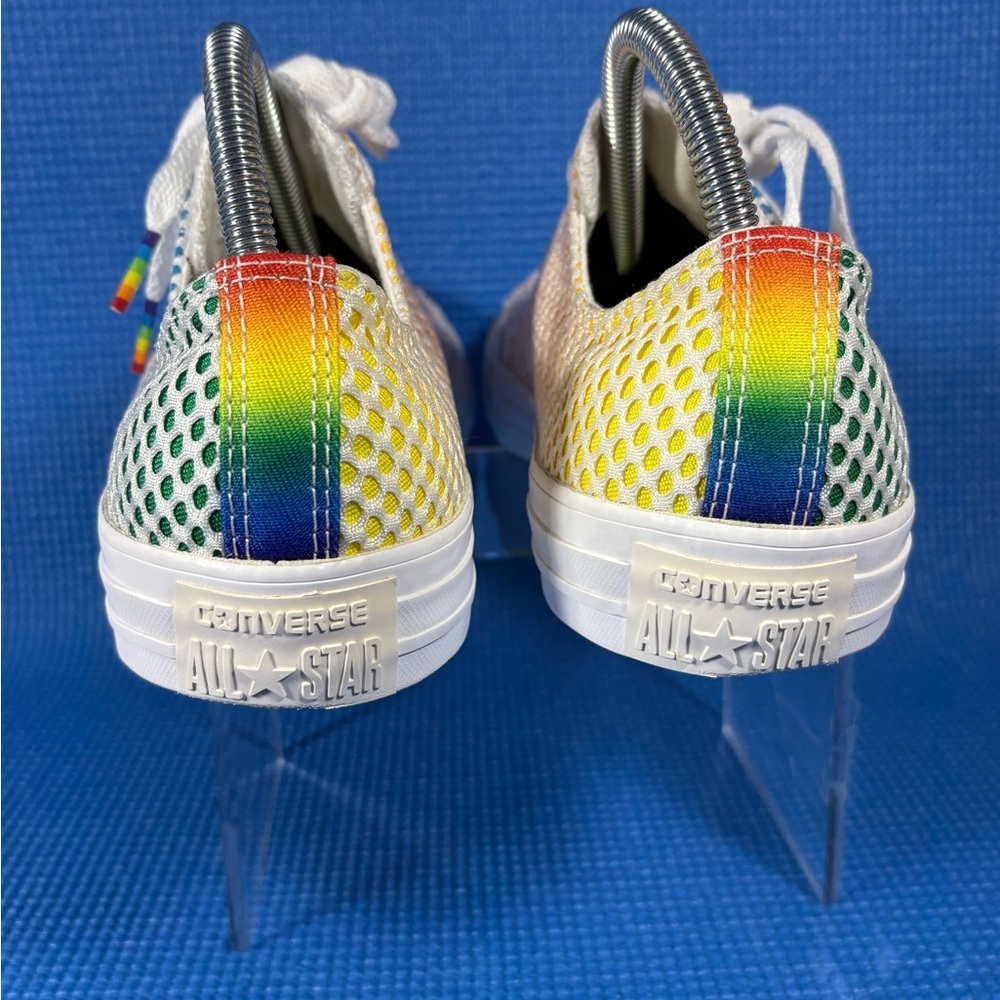 Converse White Mesh Sneakers with Rainbow Gradient Accents - Picture 7 of 12